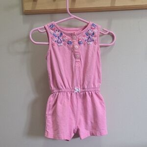 Carter's Pink Embroidered Romper